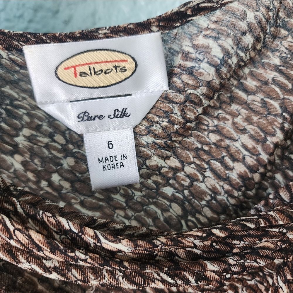 Talbots vintage silk collar tie midi dress Lined - Picture 5 of 15